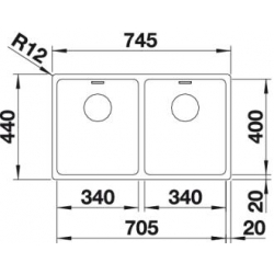 Zlewozmywak Blanco ANDANO 340/340-IF z korkiem automatycznym 520831